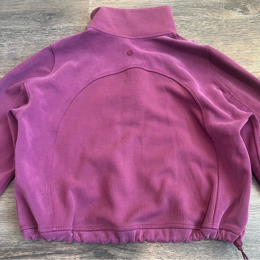 Lululemon Brushed Softstreme Ribbed Half Zip Deep Luxe Size 0 (XS) Buttery Soft - Picture 7 of 12